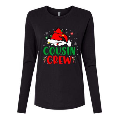 Christmas 2024 Cousin Crew Xmas Santa Hat Pajamas Womens Cotton Relaxed Long Sleeve T-Shirt