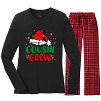 Christmas 2024 Cousin Crew Xmas Santa Hat Pajamas Women's Long Sleeve Flannel Pajama Set 