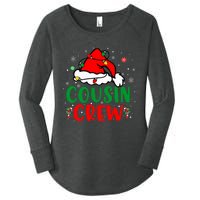 Christmas 2024 Cousin Crew Xmas Santa Hat Pajamas Women's Perfect Tri Tunic Long Sleeve Shirt