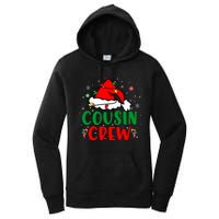 Christmas 2024 Cousin Crew Xmas Santa Hat Pajamas Women's Pullover Hoodie