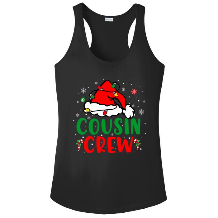 Christmas 2024 Cousin Crew Xmas Santa Hat Pajamas Ladies PosiCharge Competitor Racerback Tank