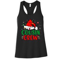 Christmas 2024 Cousin Crew Xmas Santa Hat Pajamas Women's Racerback Tank