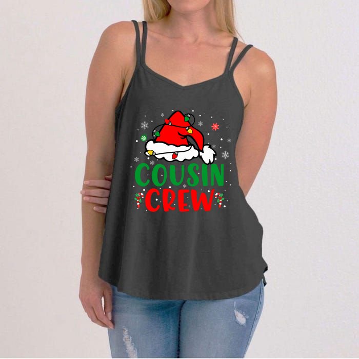 Christmas 2024 Cousin Crew Xmas Santa Hat Pajamas Women's Strappy Tank