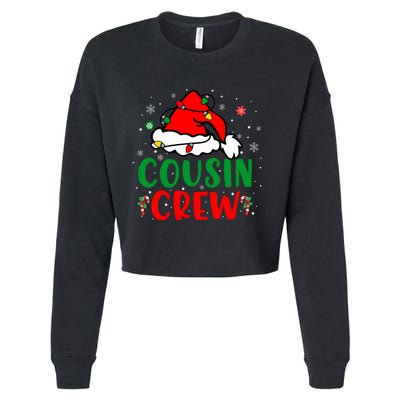 Christmas 2024 Cousin Crew Xmas Santa Hat Pajamas Cropped Pullover Crew