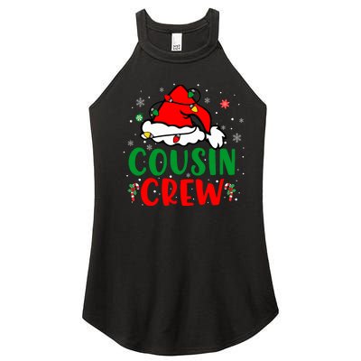 Christmas 2024 Cousin Crew Xmas Santa Hat Pajamas Women's Perfect Tri Rocker Tank