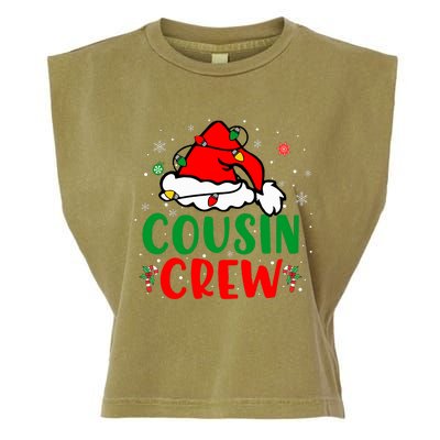 Christmas 2024 Cousin Crew Xmas Santa Hat Pajamas Garment-Dyed Women's Muscle Tee