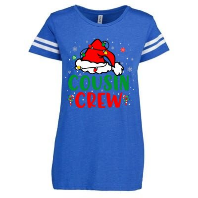 Christmas 2024 Cousin Crew Xmas Santa Hat Pajamas Enza Ladies Jersey Football T-Shirt