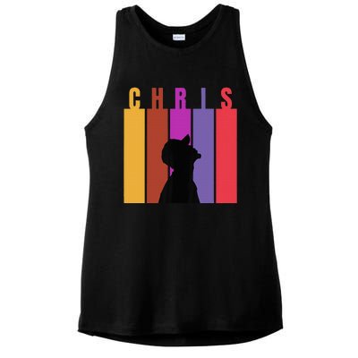 Chris 2024 Chris Personalized First Name Ladies PosiCharge Tri-Blend Wicking Tank