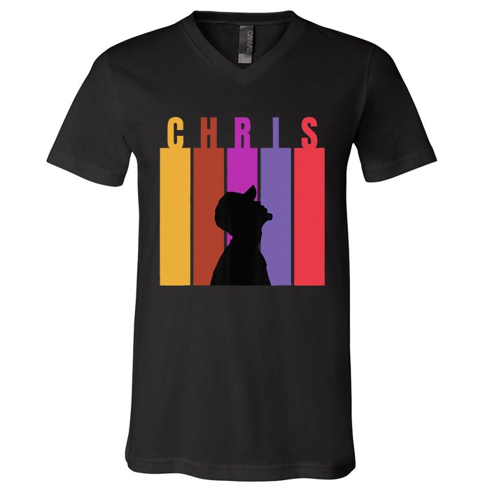 Chris 2024 Chris Personalized First Name V-Neck T-Shirt