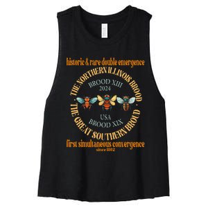 Cicada 2024 Event Brood Xix & Xiii Emergence Women's Racerback Cropped Tank