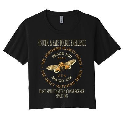 Cicada 2024 Event Brood Xix & Xiii Emergence Women's Crop Top Tee