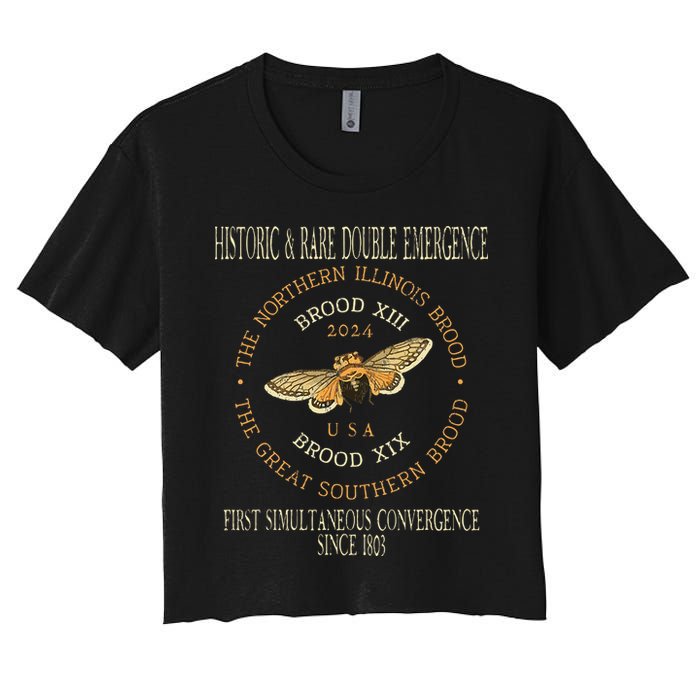 Cicada 2024 Event Brood Xix & Xiii Emergence Women's Crop Top Tee