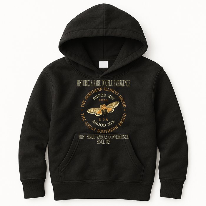 Cicada 2024 Event Brood Xix & Xiii Emergence Kids Hoodie