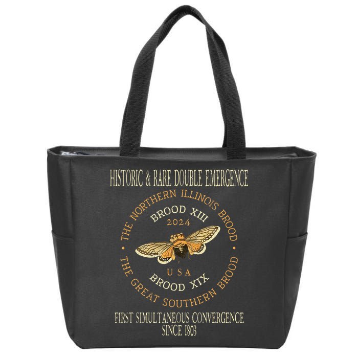 Cicada 2024 Event Brood Xix & Xiii Emergence Zip Tote Bag