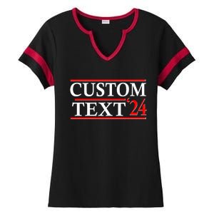 Custom 2024 Political Election Personalize Name Ladies Halftime Notch Neck Tee