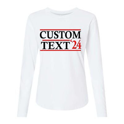 Custom 2024 Political Election Personalize Name Womens Cotton Relaxed Long Sleeve T-Shirt