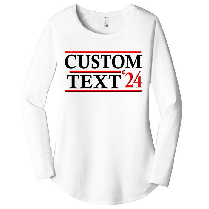 Custom 2024 Political Election Personalize Name Women's Perfect Tri Tunic Long Sleeve Shirt