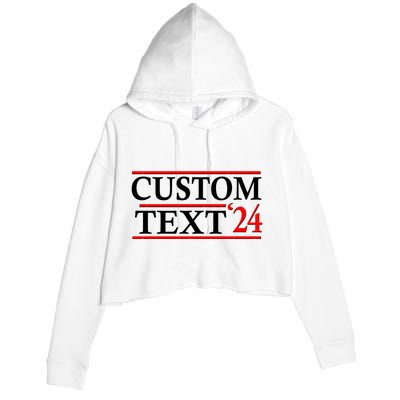 Custom 2024 Political Election Personalize Name Crop Fleece Hoodie