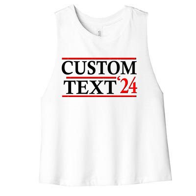 Custom 2024 Political Election Personalize Name Women's Racerback Cropped Tank