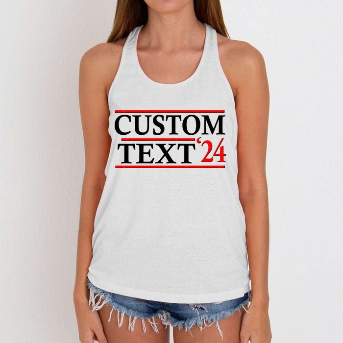 Custom 2024 Political Election Personalize Name Women's Knotted Racerback Tank