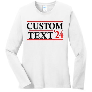 Custom 2024 Political Election Personalize Name Ladies Long Sleeve Shirt