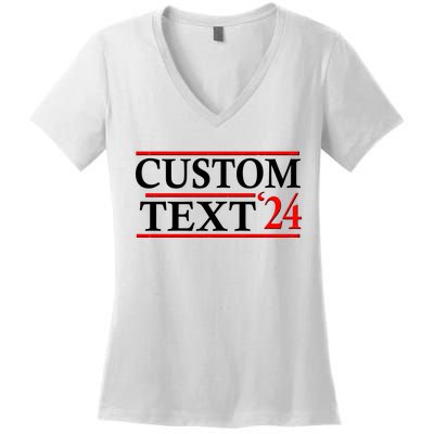 Custom 2024 Political Election Personalize Name Women's V-Neck T-Shirt