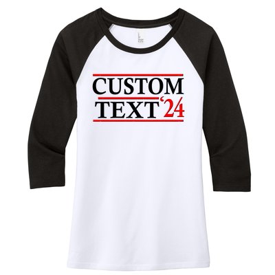 Custom 2024 Political Election Personalize Name Women's Tri-Blend 3/4-Sleeve Raglan Shirt