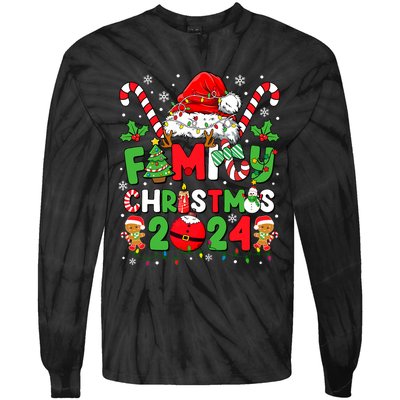 Christmas 2024 Family Matching Outfits Team Santa Elf Squad Tie-Dye Long Sleeve Shirt