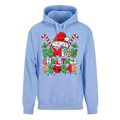 Christmas 2024 Family Matching Outfits Team Santa Elf Squad Unisex Surf Hoodie