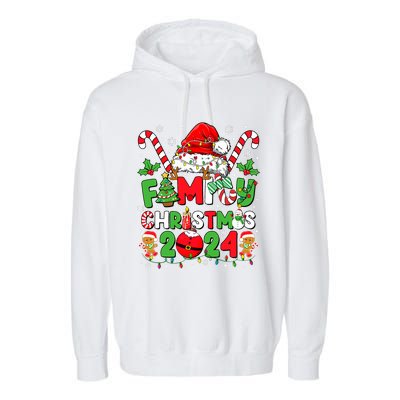 Christmas 2024 Family Matching Outfits Team Santa Elf Squad Garment-Dyed Fleece Hoodie