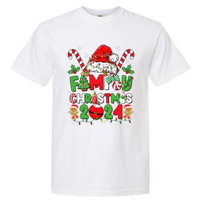 Christmas 2024 Family Matching Outfits Team Santa Elf Squad Garment-Dyed Heavyweight T-Shirt