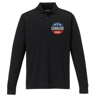 Camacho 2024 funny american flag Performance Long Sleeve Polo