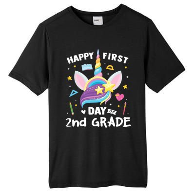 Cute 2Nd Grade Unicorn Happy First Day Of School Gift Tall Fusion ChromaSoft Performance T-Shirt