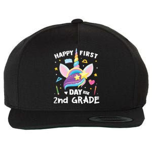 Cute 2Nd Grade Unicorn Happy First Day Of School Gift Wool Snapback Cap