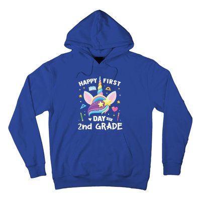 Cute 2Nd Grade Unicorn Happy First Day Of School Gift Hoodie