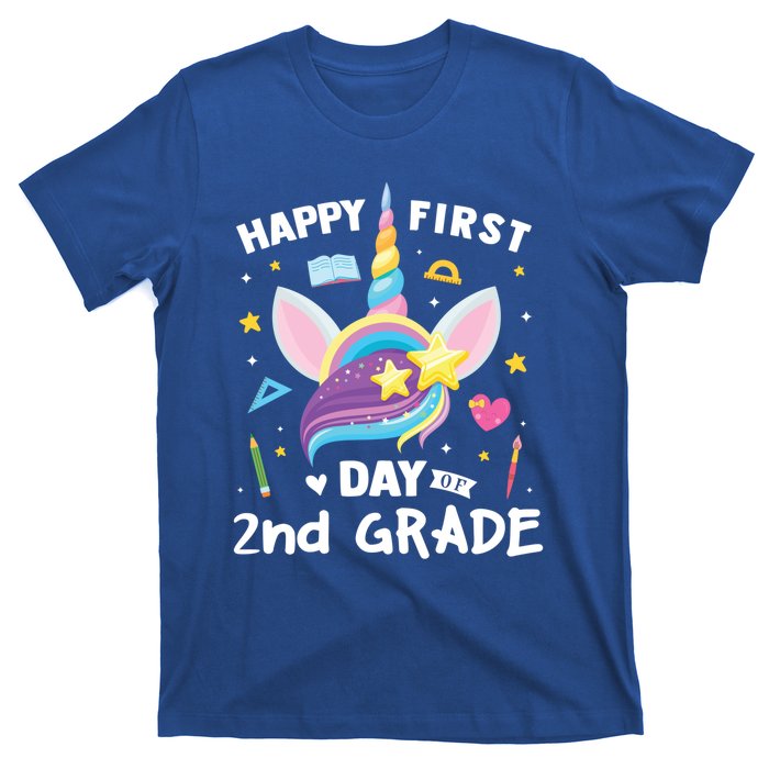 Cute 2Nd Grade Unicorn Happy First Day Of School Gift T-Shirt