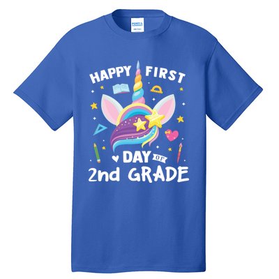 Cute 2Nd Grade Unicorn Happy First Day Of School Gift Tall T-Shirt