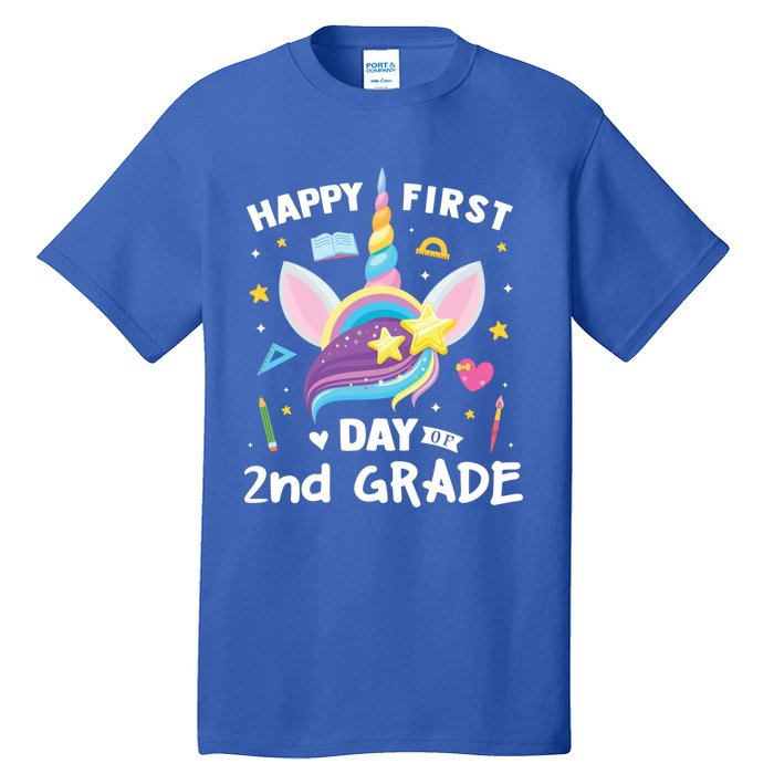 Cute 2Nd Grade Unicorn Happy First Day Of School Gift Tall T-Shirt