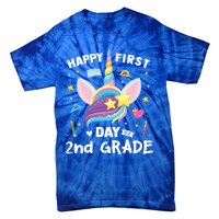 Cute 2Nd Grade Unicorn Happy First Day Of School Gift Tie-Dye T-Shirt