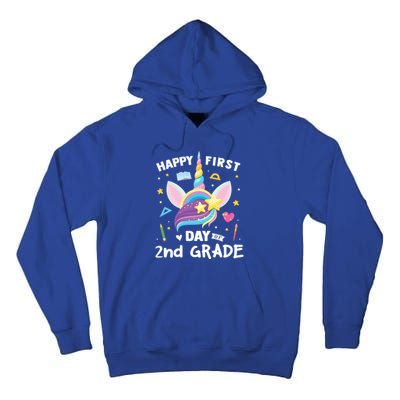 Cute 2Nd Grade Unicorn Happy First Day Of School Gift Tall Hoodie