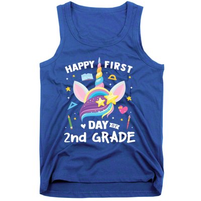 Cute 2Nd Grade Unicorn Happy First Day Of School Gift Tank Top