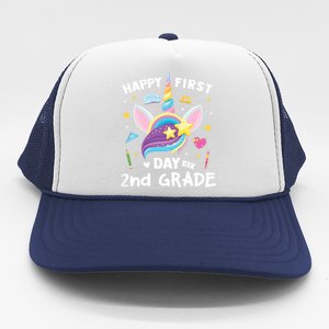 Cute 2Nd Grade Unicorn Happy First Day Of School Gift Trucker Hat