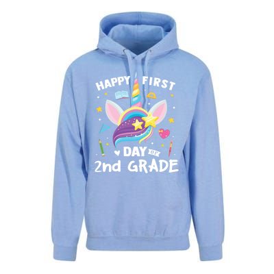 Cute 2Nd Grade Unicorn Happy First Day Of School Gift Unisex Surf Hoodie