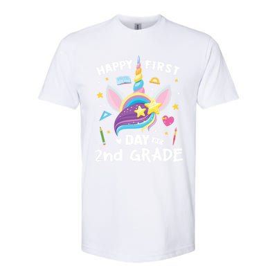 Cute 2Nd Grade Unicorn Happy First Day Of School Gift Softstyle CVC T-Shirt