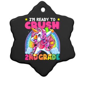 Crush 2nd Grade Dabbing Unicorn Back To School Girl Gift Ceramic Star Ornament