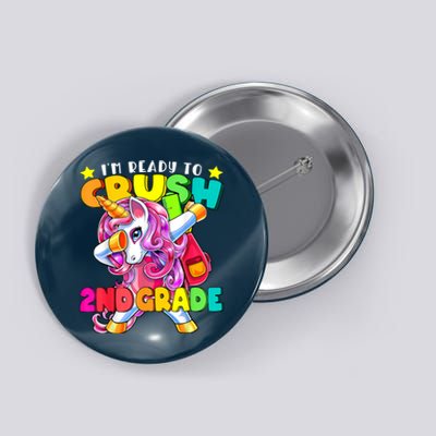 Crush 2nd Grade Dabbing Unicorn Back To School Girl Gift Button