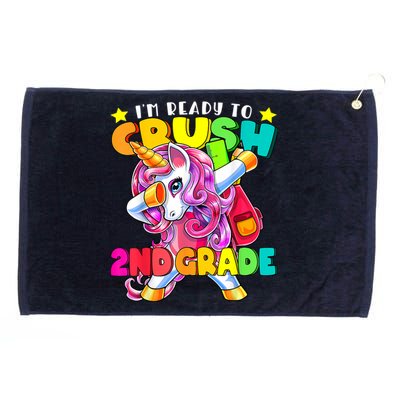 Crush 2nd Grade Dabbing Unicorn Back To School Girl Gift Grommeted Golf Towel