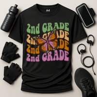 Cute 2nd Grade Butterfly Cooling Performance Crew T-Shirt