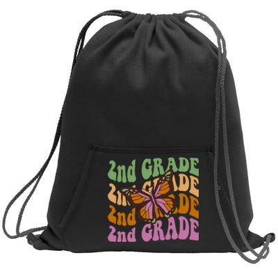 Cute 2nd Grade Butterfly Sweatshirt Cinch Pack Bag