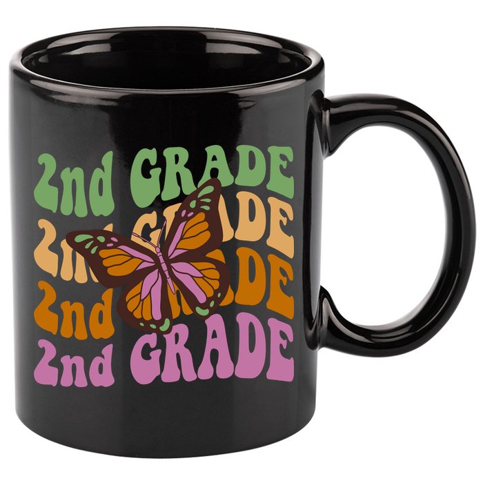 Cute 2nd Grade Butterfly 11oz C Handle Ceramic Mug
